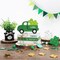 St Patricks Day Decorations, St Patricks Day Decor - Wooden Book Stack & Green Truck & 3 Shamrock Decor for Table, Tiered Tray, Office Desk, Mantel, Saint Patricks Day Decorations for Home